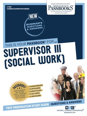 cover image of Supervisor III (Social Work)